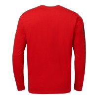 Men's Red Long Sleeve T-Shirt with Black Wordmark Large