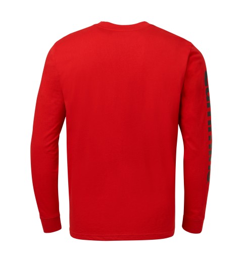 Men's Red Long Sleeve T-Shirt with Black Wordmark Large Men's Red Long Sleeve T-Shirt with Black Wordmark Large