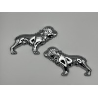 Chrome Half Dog Emblem Set
