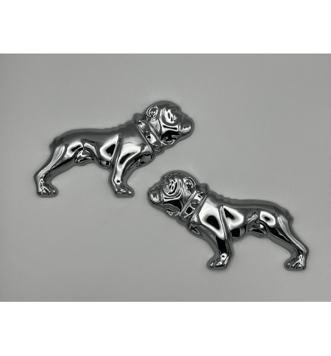 Chrome Half Dog Emblem Set