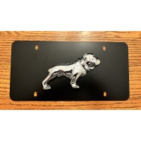Black Stainless 3D Bulldog License Plate
