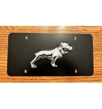 Black Stainless 3D Bulldog License Plate