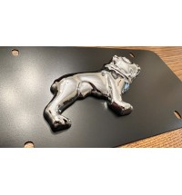 Black Stainless 3D Bulldog License Plate
