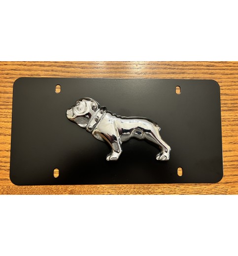 Black Stainless 3D Bulldog License Plate Black Stainless 3D Bulldog License Plate