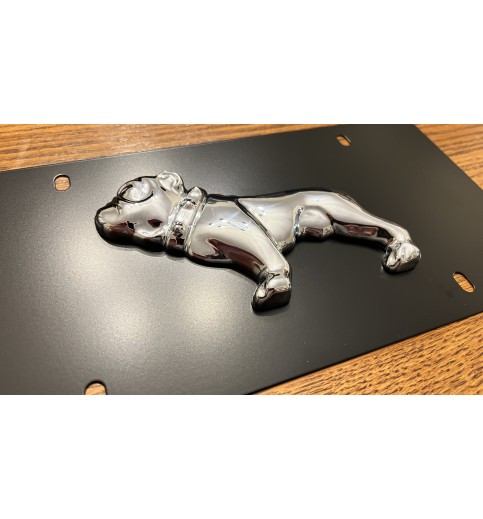 Black Stainless 3D Bulldog License Plate Black Stainless 3D Bulldog License Plate
