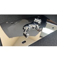 Mirror Finish 3D Bulldog Stainless Steel License Plate