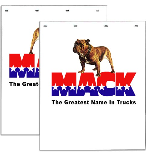 White Mud Flap Set with 4 Color MACK USA Logo 36 inch White Mud Flap Set with 4 Color MACK USA Logo 36 inch