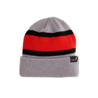 Grey Red Stripe Knit Cap Grey Red Stripe Knit Cap