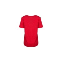 Ladies Red Sequin Bulldog T-shirt