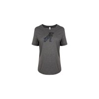 Ladies Deep Heather Grey Sequin Bulldog T-shirt