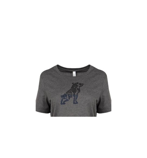 Ladies Deep Heather Grey Sequin Bulldog T-shirt Ladies Deep Heather Grey Sequin Bulldog T-shirt