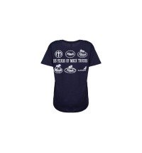125th Anniversary Mack Logo Navy Ladies T-shirt