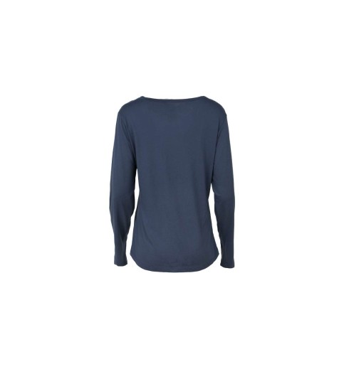 Ladies Spring Navy Long Sleeve Notch Neck Shirt Ladies Spring Navy Long Sleeve Notch Neck Shirt