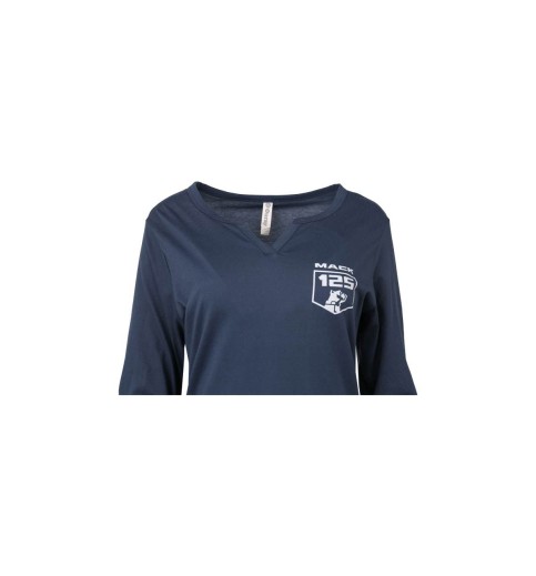 Ladies Spring Navy Long Sleeve Notch Neck Shirt Ladies Spring Navy Long Sleeve Notch Neck Shirt