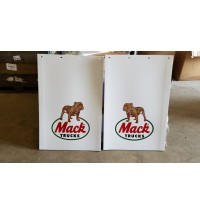 White Mud Flap Set with 4 Color Mack Logo 36 inch