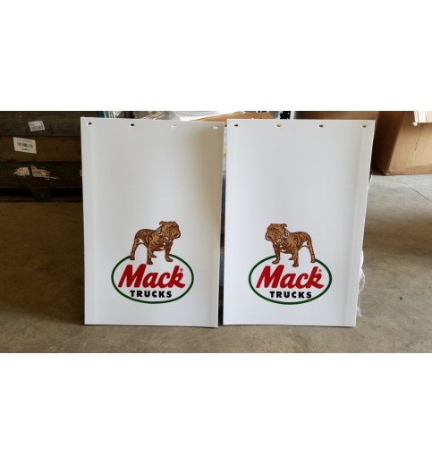 White Mud Flap Set with 4 Color Mack Logo 36 inch White Mud Flap Set with 4 Color Mack Logo 36 inch