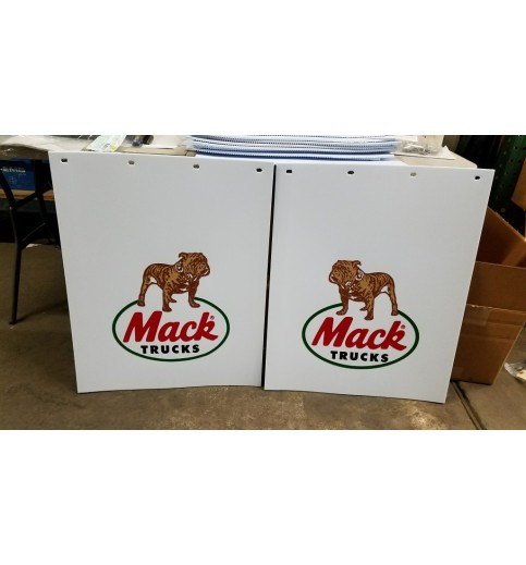 White Mud Flap Set with 4 Color Mack Logo 30 inch White Mud Flap Set with 4 Color Mack Logo 30 inch