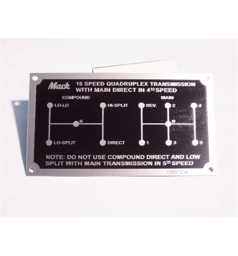 18 Speed Quadraplex Shift Plate