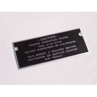 Engine Operating Range Dash Plate Engine Operating Range Dash Plate